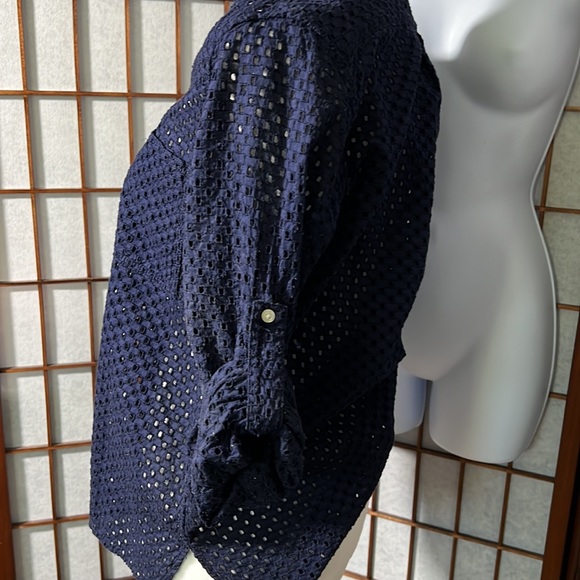 Gap Rolled Sleeve Henley Navy XS - Picture 3 of 8